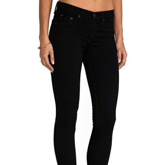 Rag & Bone | The Plush Legging Jean in Black - Picture 3 of 14